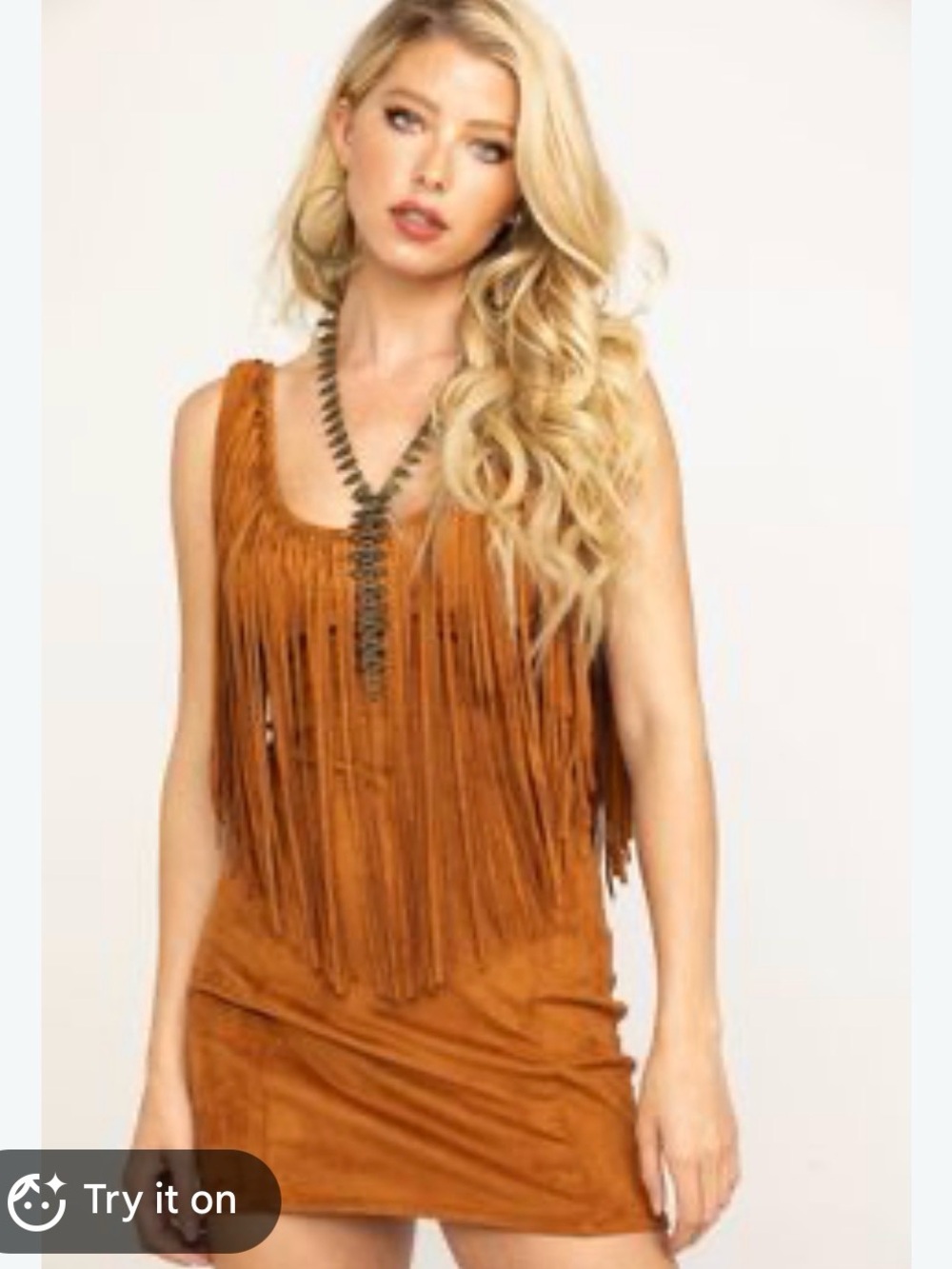 Idyllwind "Don't Call Me Sweetheart" Garland Studded Fringe Mini Dress.Sz L